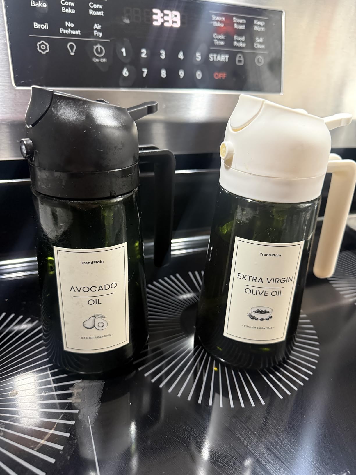 Dispensador de aceite en uso real